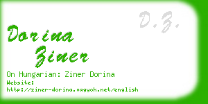 dorina ziner business card